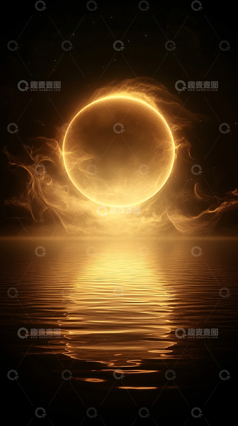 高清大图下载【趣麦麦图】月光下的海面