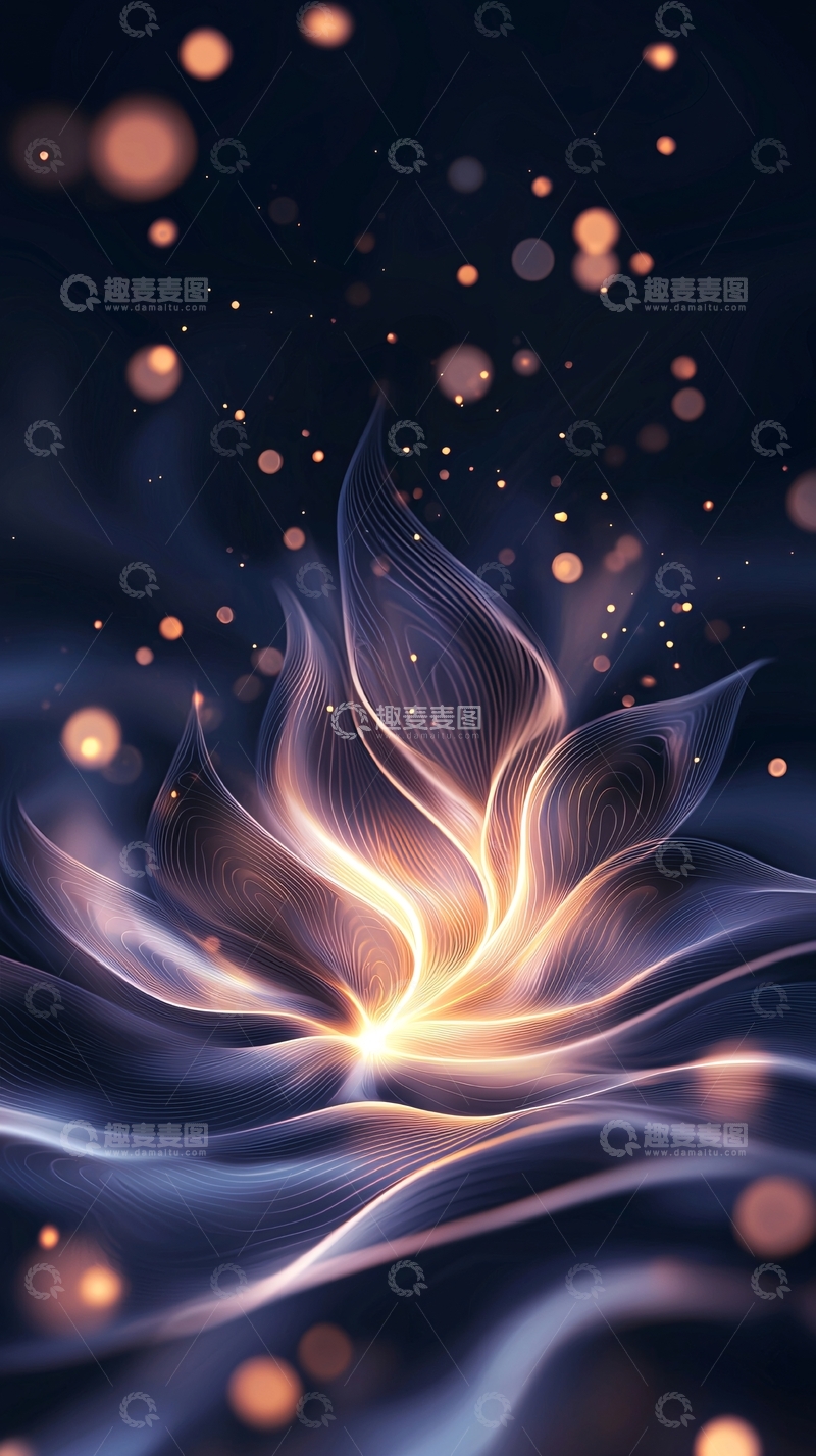 高清大图下载【趣麦麦图】梦幻莲花光影艺术背景