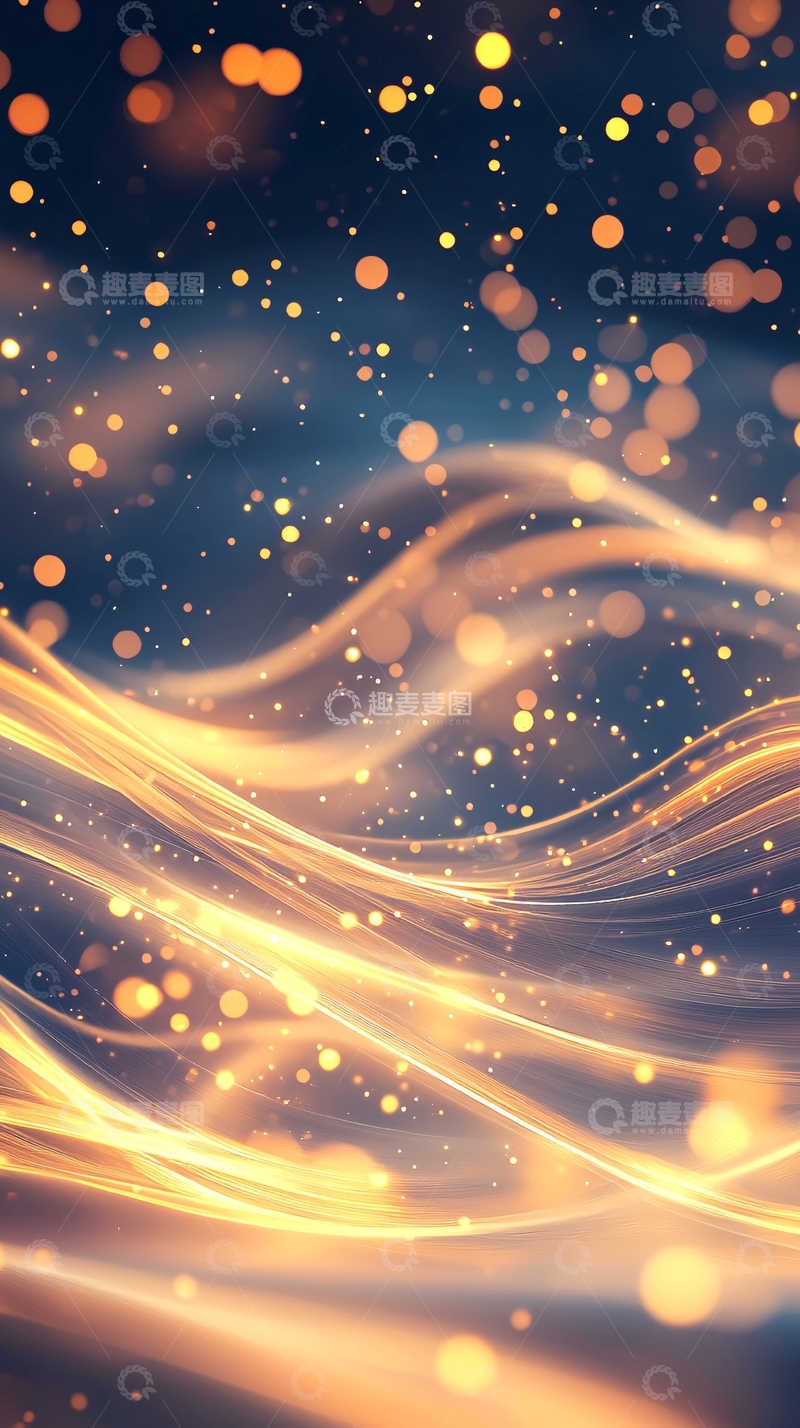 高清大图下载【趣麦麦图】金色光波流动背景