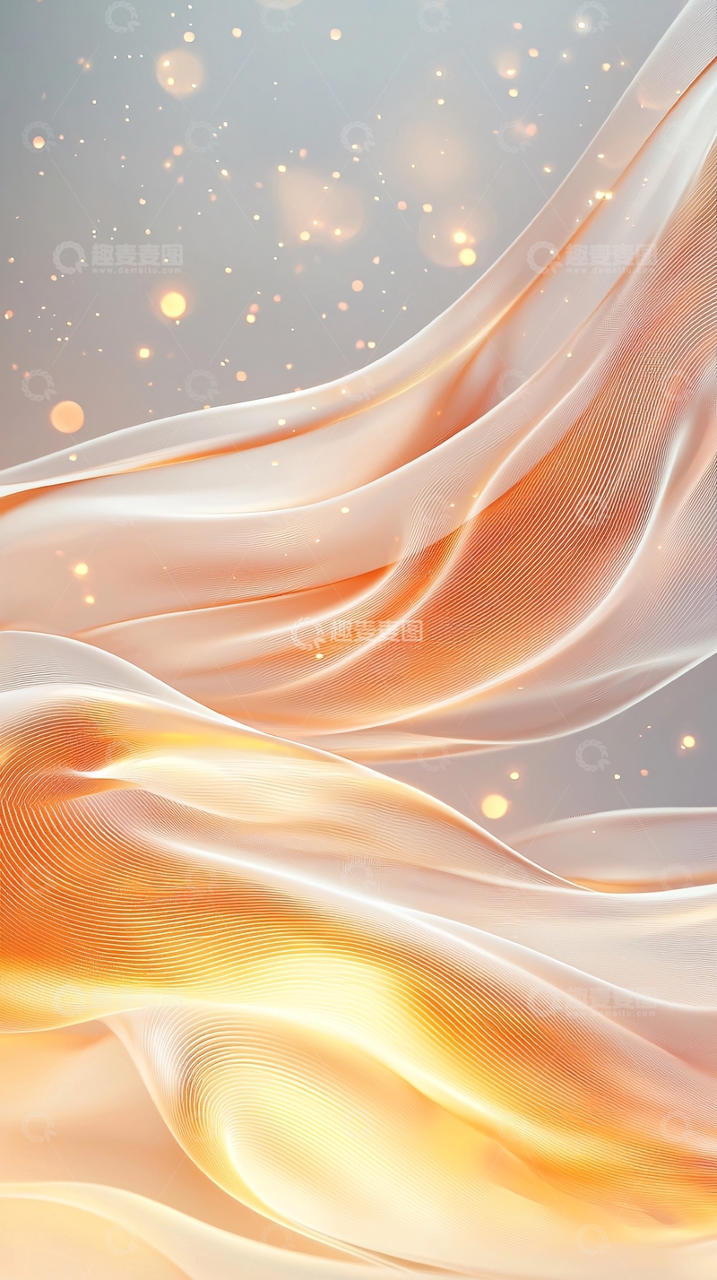 高清大图下载【趣麦麦图】飘逸丝带背景素材