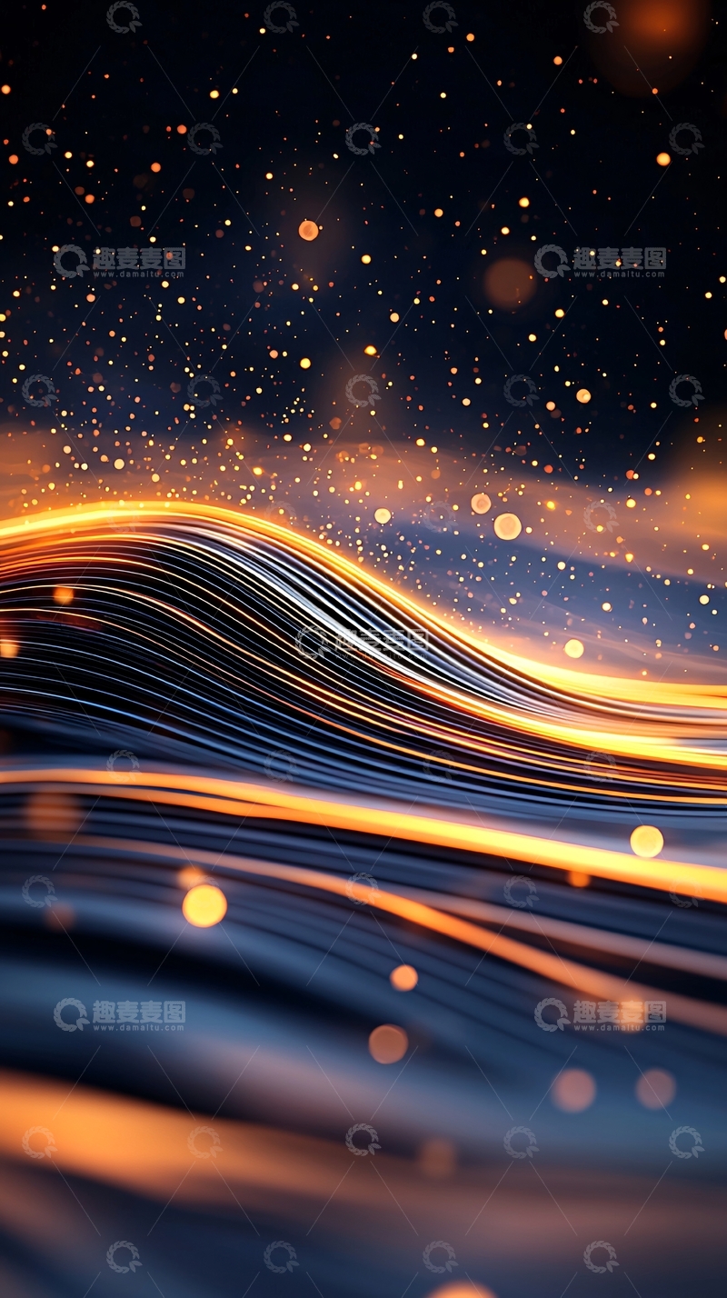 高清大图下载【趣麦麦图】光波流动夜景背景