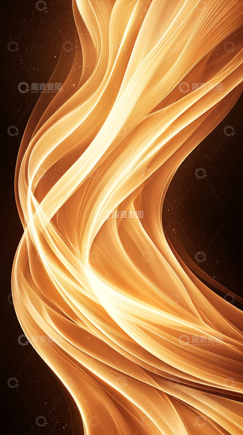 高清大图下载【趣麦麦图】金色波纹抽象背景