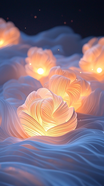 梦幻花朵光效背景图