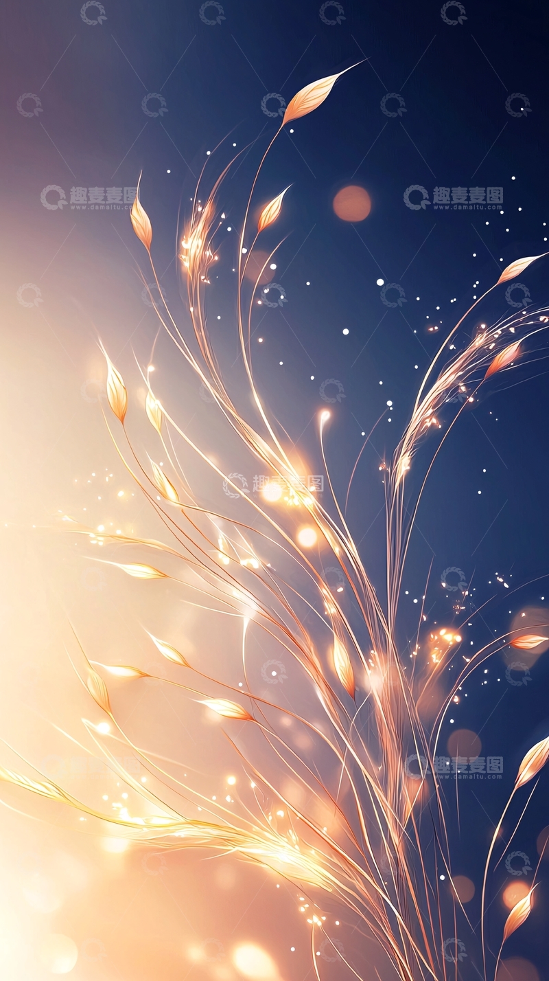 高清大图下载【趣麦麦图】梦幻光斑植物背景图