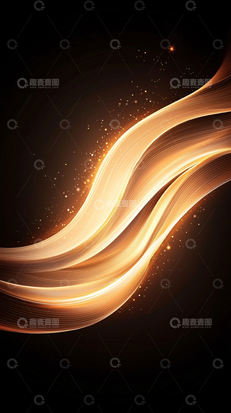 高清大图下载【趣麦麦图】金色光带动态壁纸