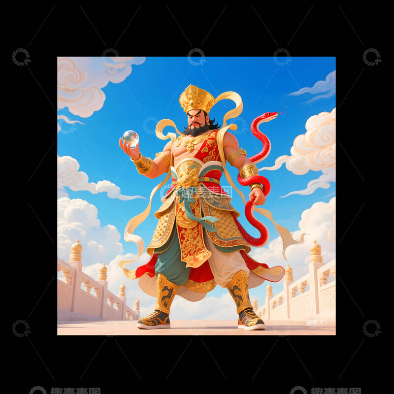 高清大图下载【趣麦麦图】四大天王之广目天王