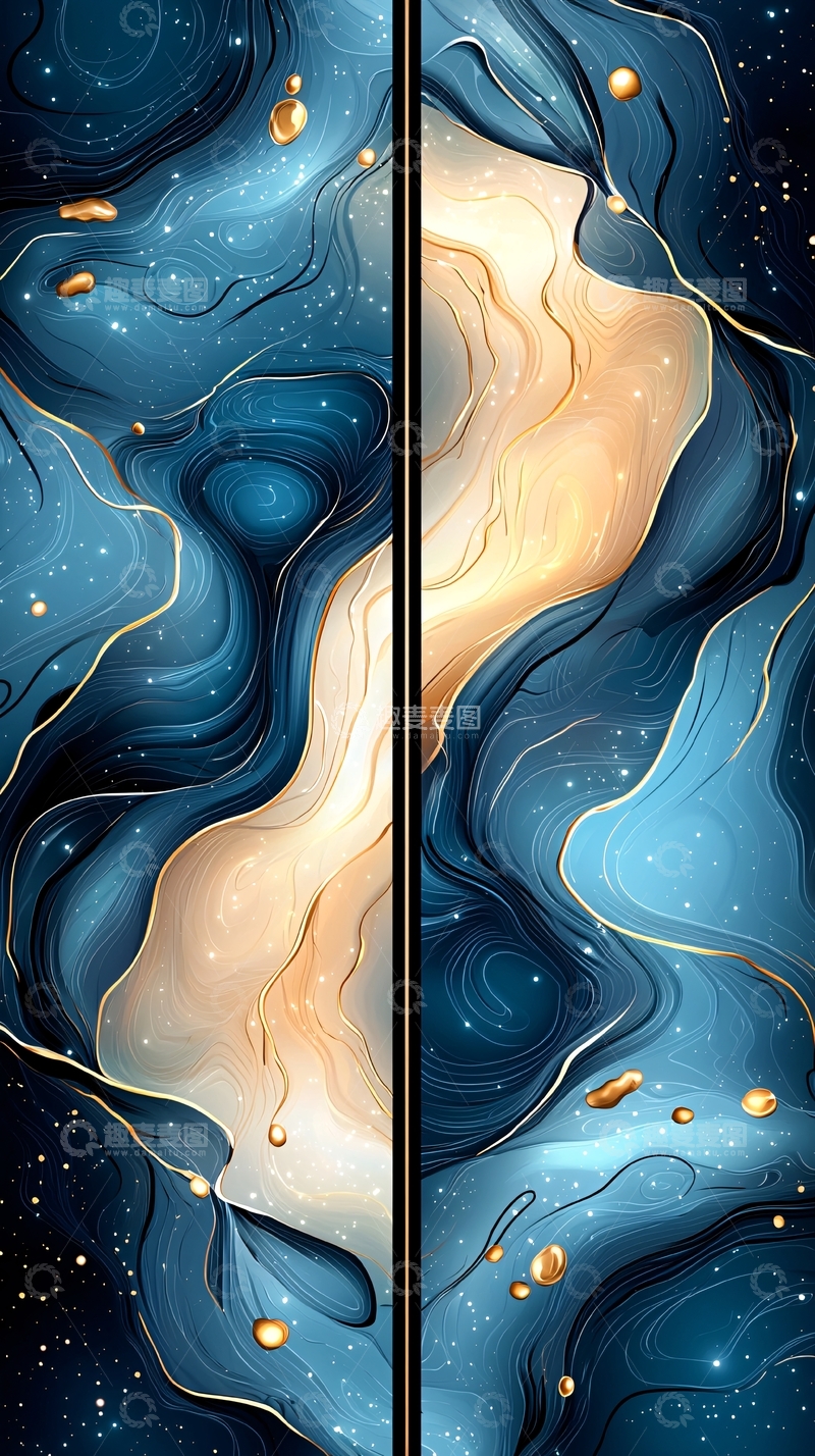 高清大图下载【趣麦麦图】星空流光抽象艺术背景