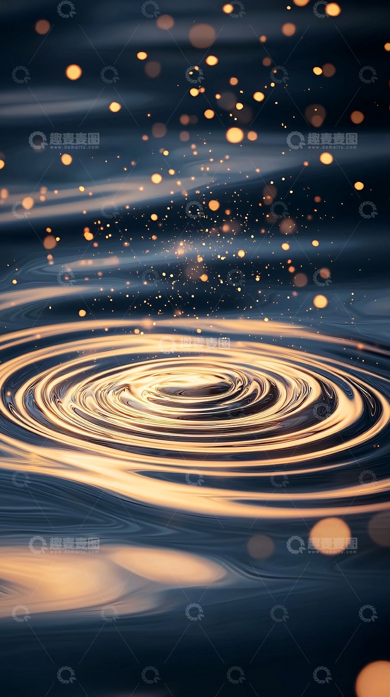 高清大图下载【趣麦麦图】水面上的光圈与涟漪