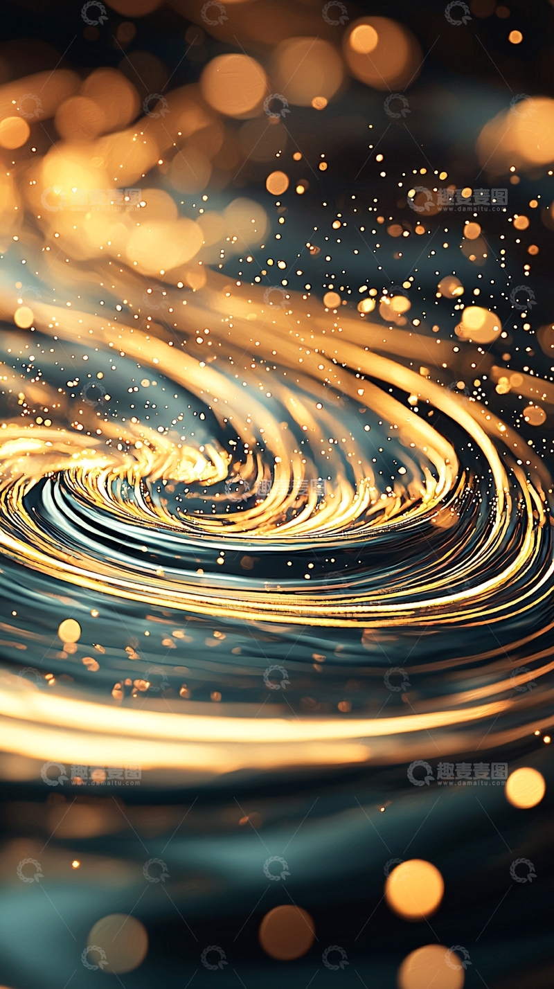 高清大图下载【趣麦麦图】金色漩涡光效背景图