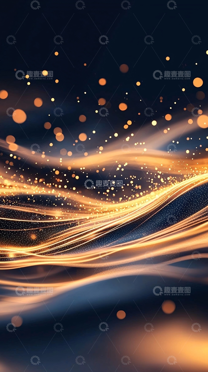 高清大图下载【趣麦麦图】金色光波流动背景