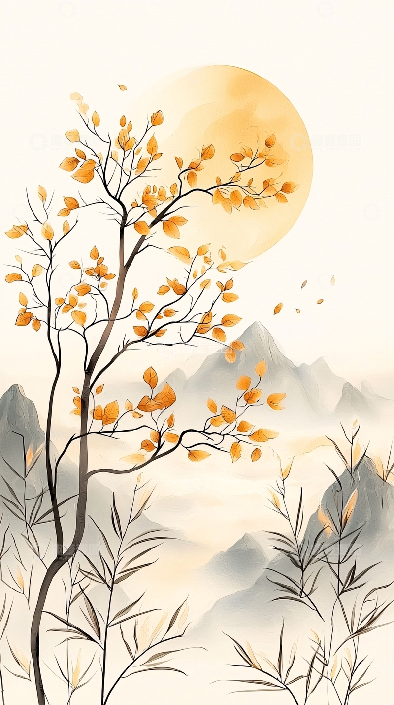 高清大图下载【趣麦麦图】秋日山林月光下的静谧