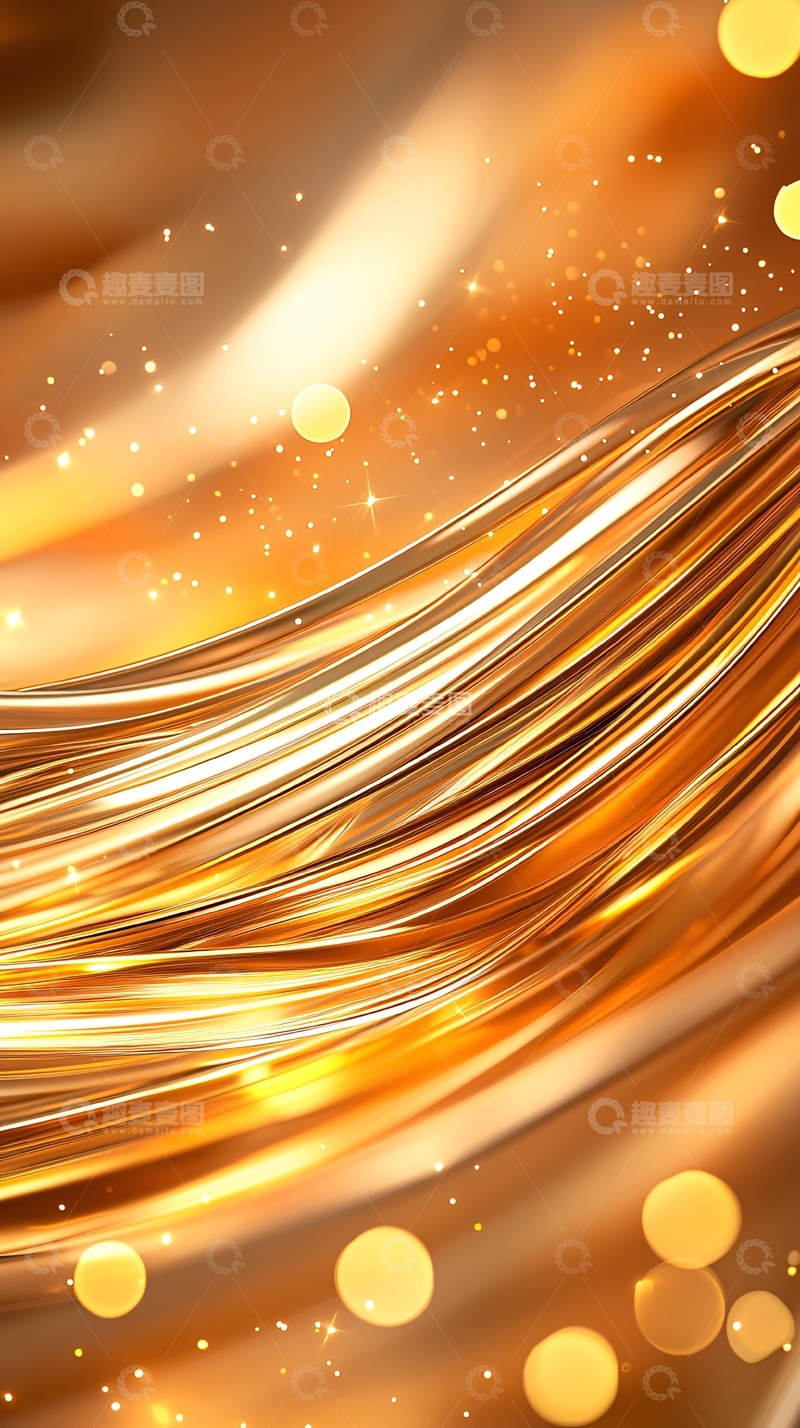高清大图下载【趣麦麦图】金色流光动态壁纸
