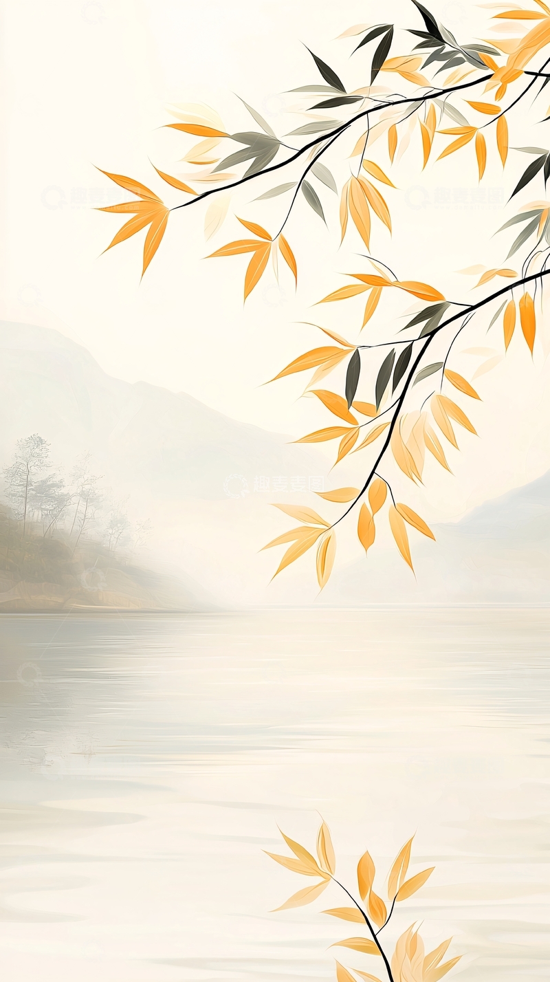 高清大图下载【趣麦麦图】秋日湖畔静谧风景