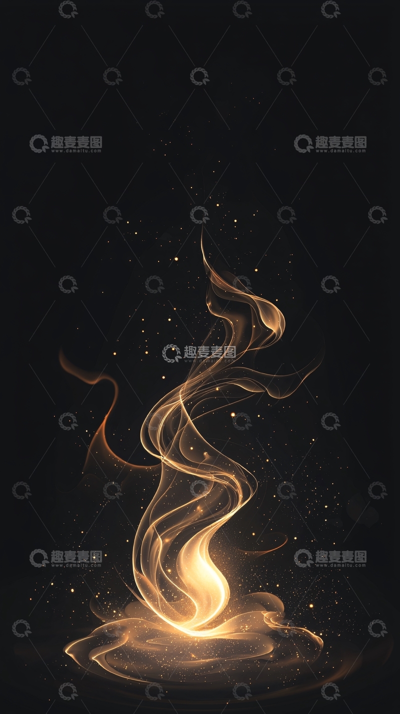高清大图下载【趣麦麦图】金色烟雾飘逸背景图