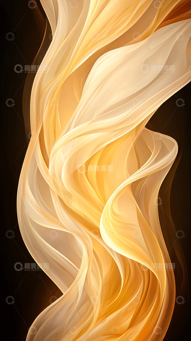 高清大图下载【趣麦麦图】金色波浪抽象艺术背景