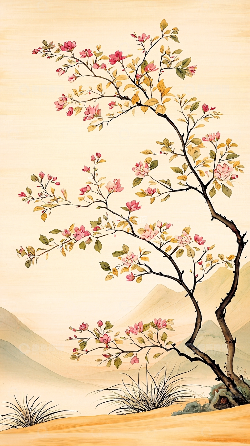 高清大图下载【趣麦麦图】春日盛开的樱花树