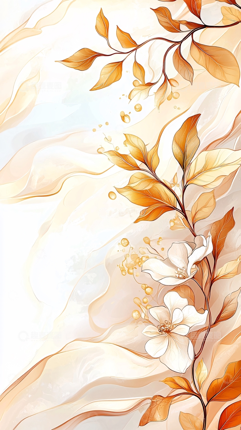 高清大图下载【趣麦麦图】秋日花卉抽象艺术背景图