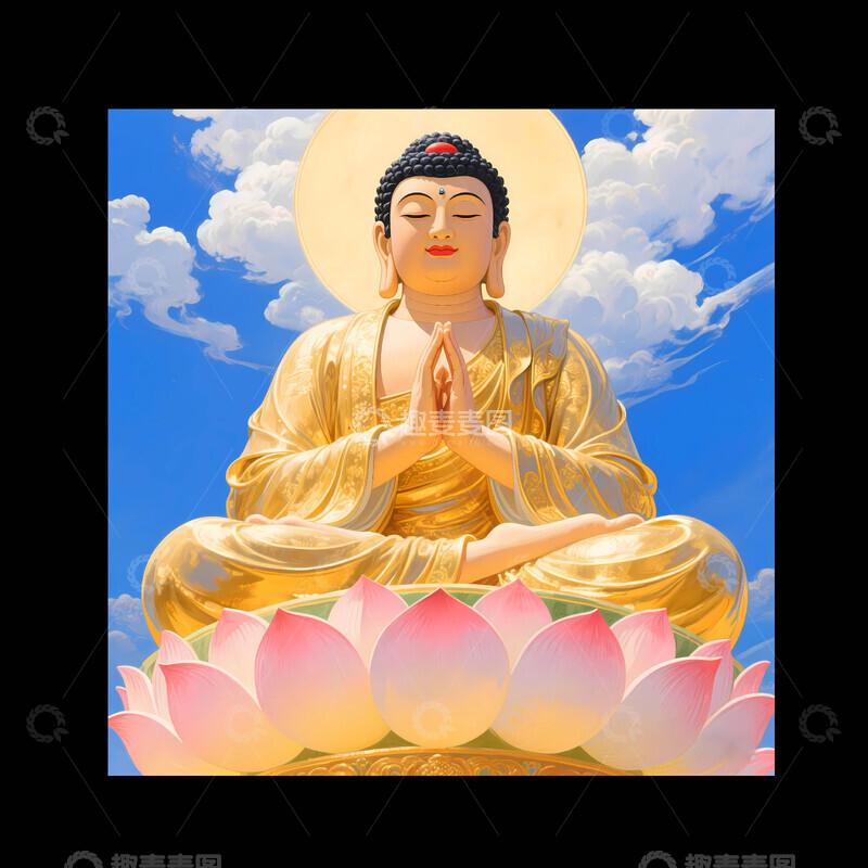 高清大图下载【趣麦麦图】如来佛祖坐在莲花宝座上