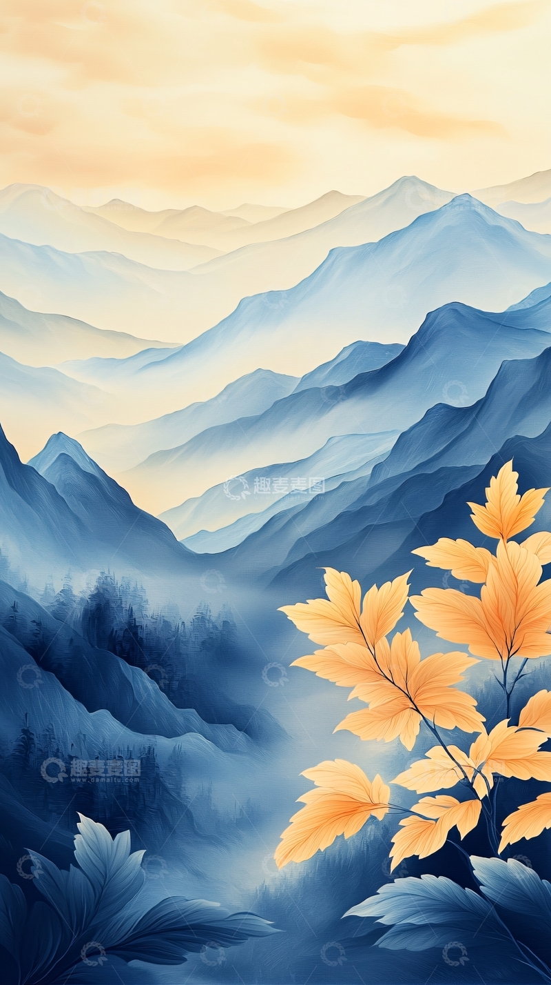 高清大图下载【趣麦麦图】秋日山景图高清图片