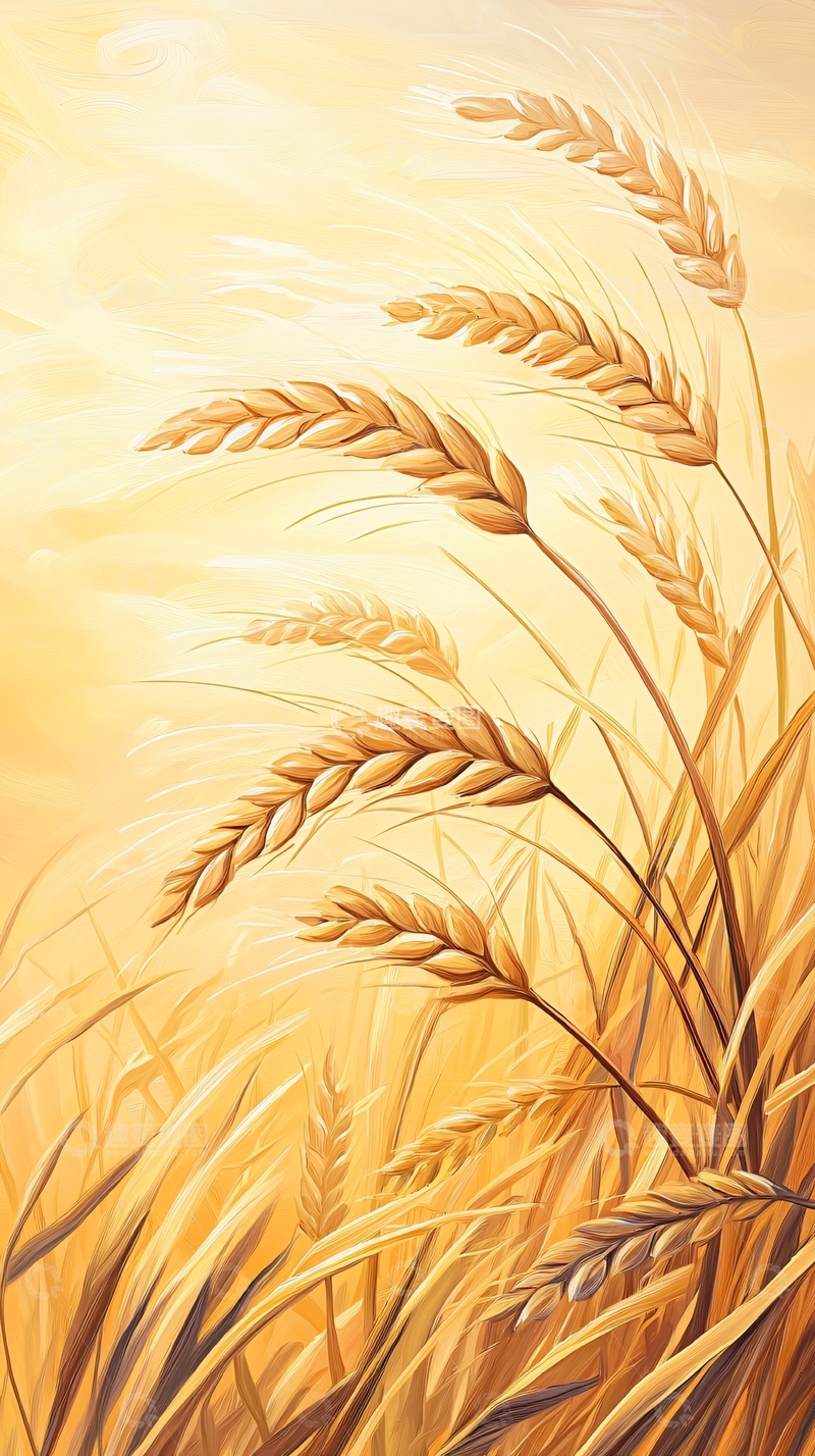 高清大图下载【趣麦麦图】金色麦田丰收景象