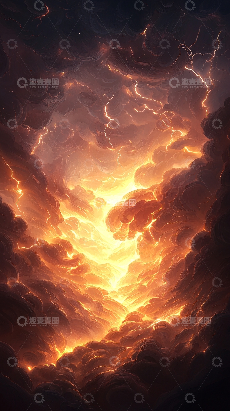 高清大图下载【趣麦麦图】烈焰风暴天空背景
