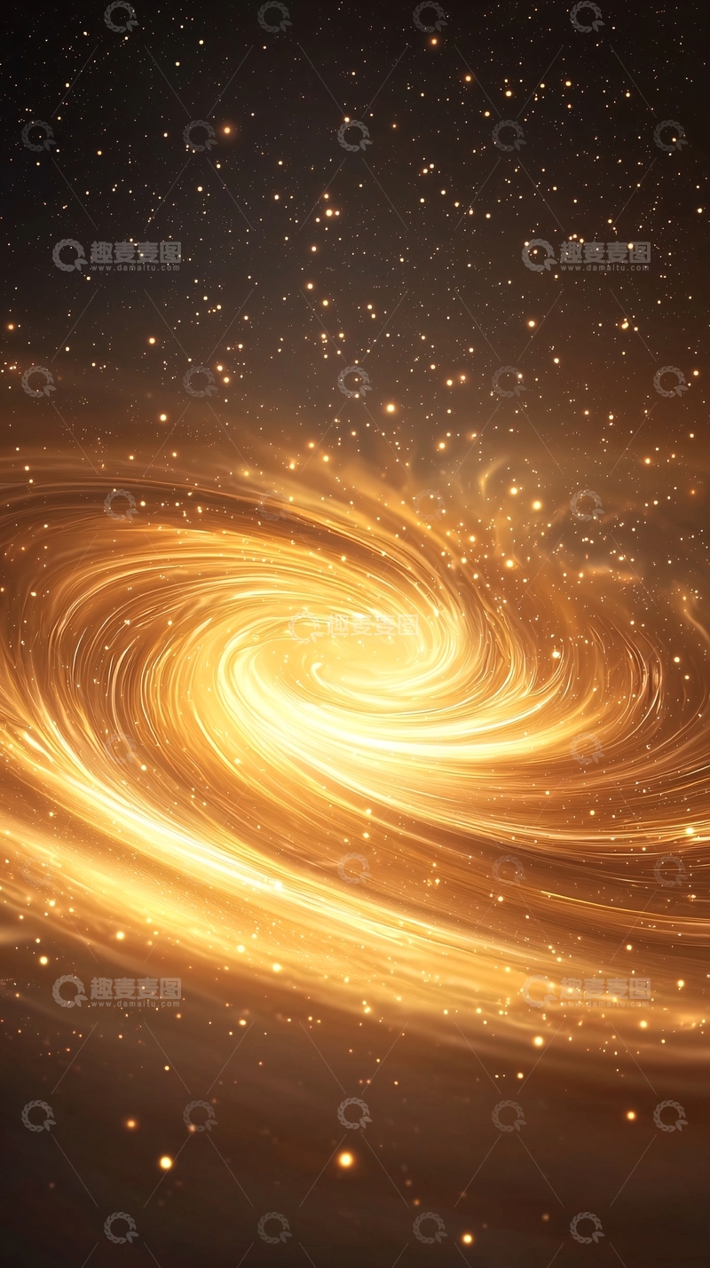 高清大图下载【趣麦麦图】金色星云漩涡背景图