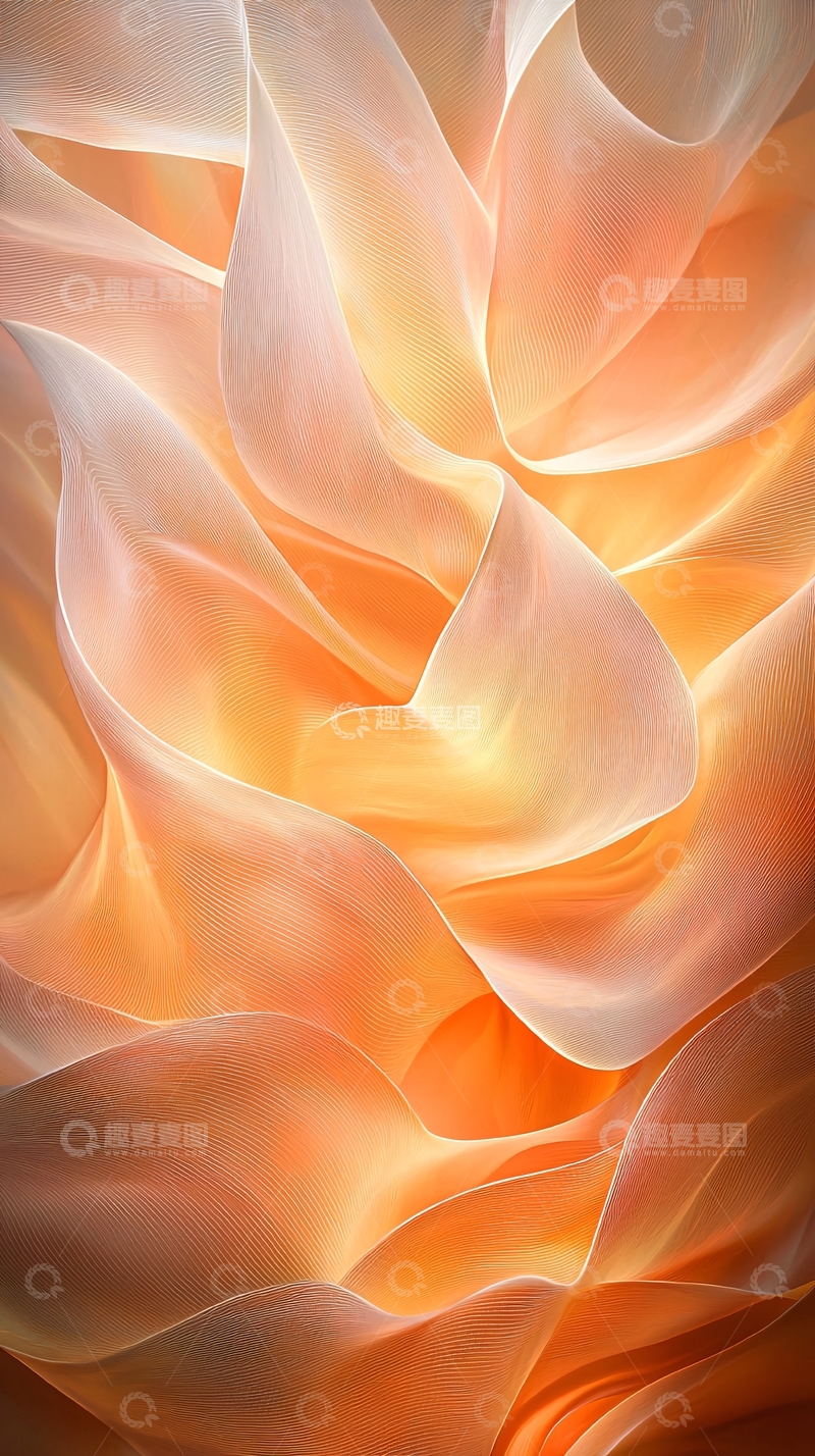 高清大图下载【趣麦麦图】橙色抽象波纹背景
