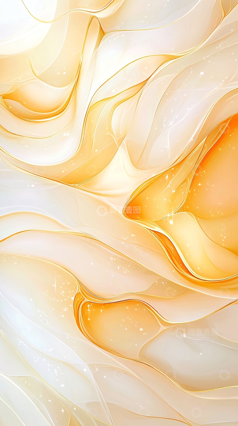 高清大图下载【趣麦麦图】金色波纹抽象艺术背景
