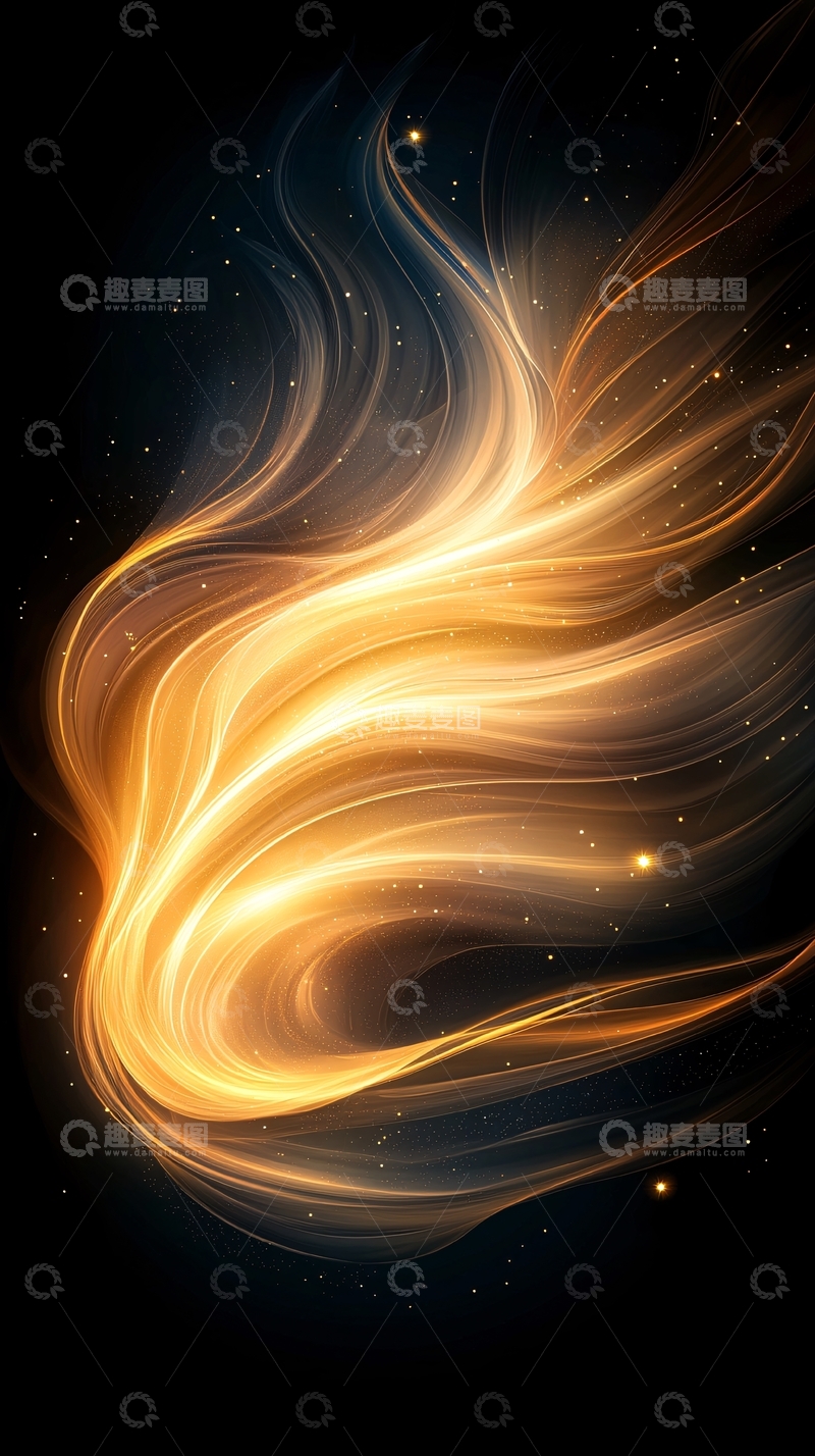 高清大图下载【趣麦麦图】金色光流宇宙背景