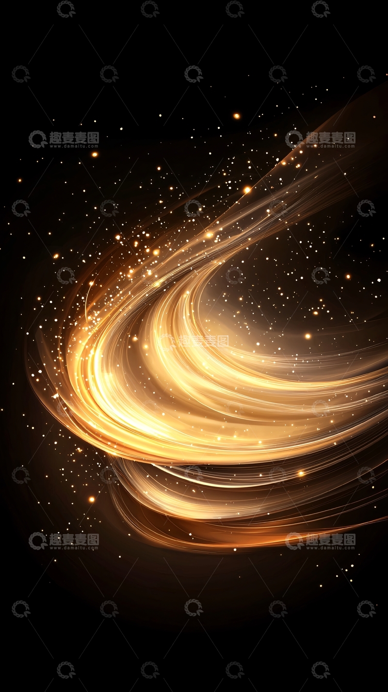 高清大图下载【趣麦麦图】金色光带星空背景