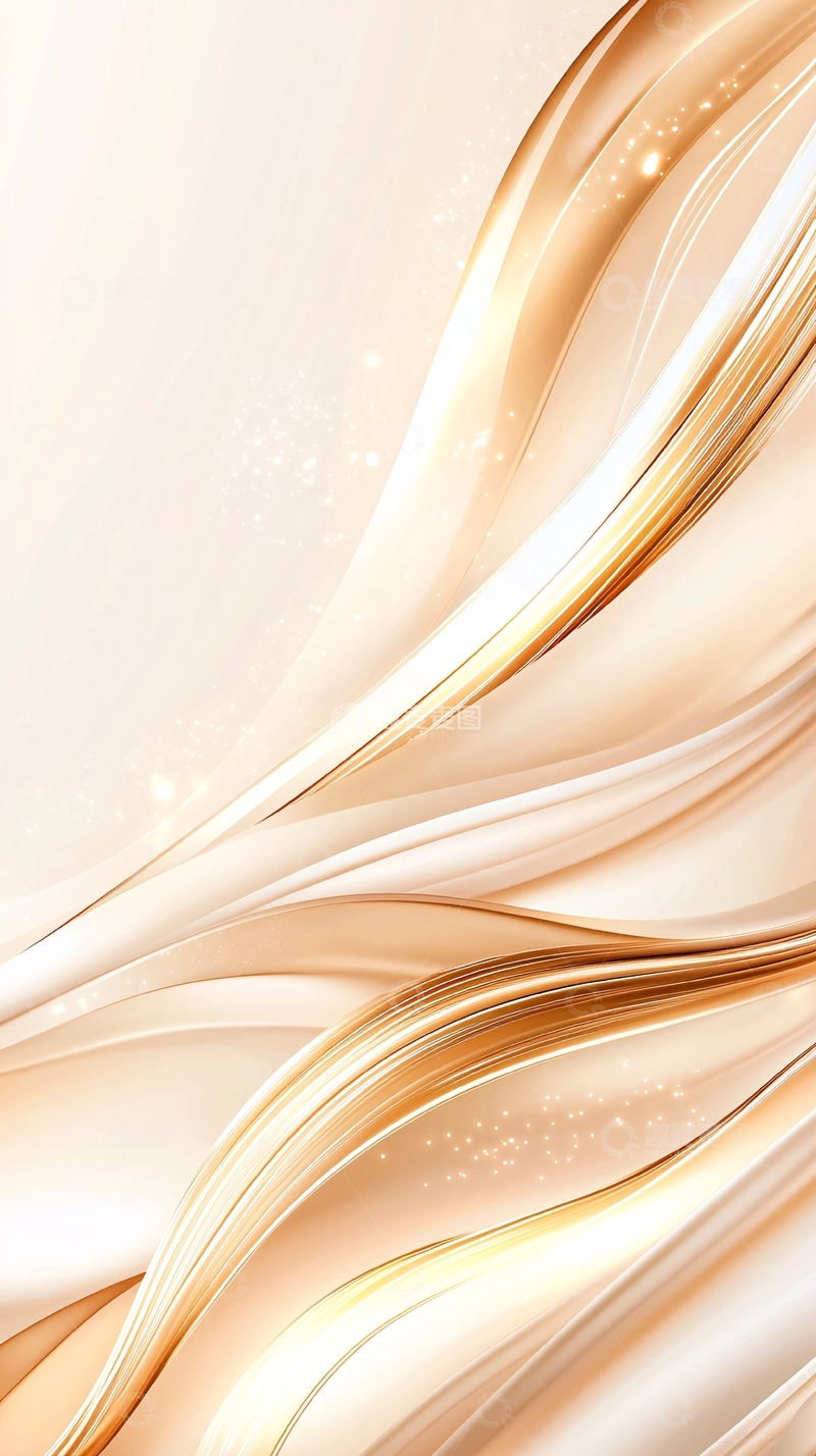 高清大图下载【趣麦麦图】金色流线抽象背景