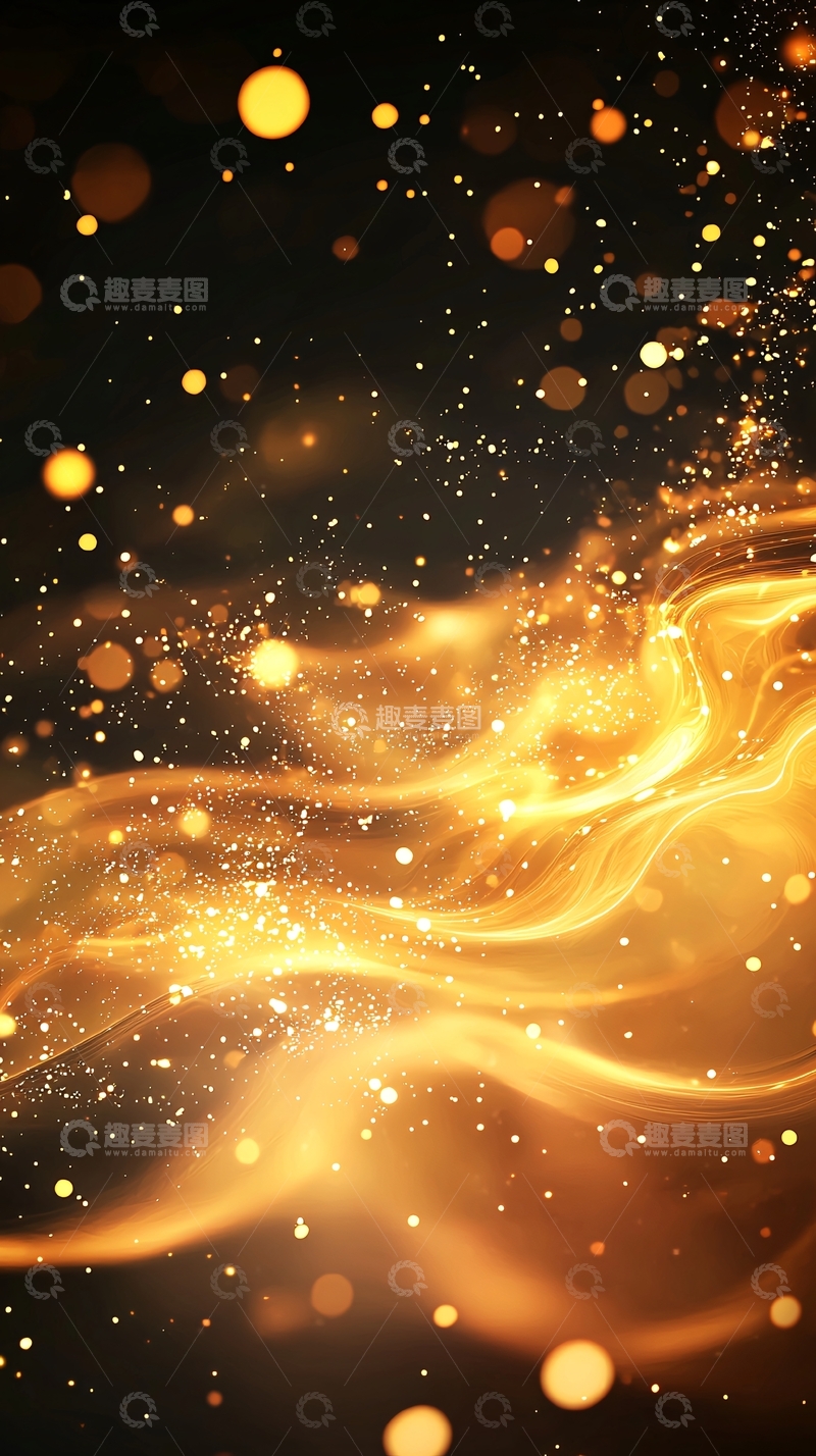 高清大图下载【趣麦麦图】金色光波流动背景