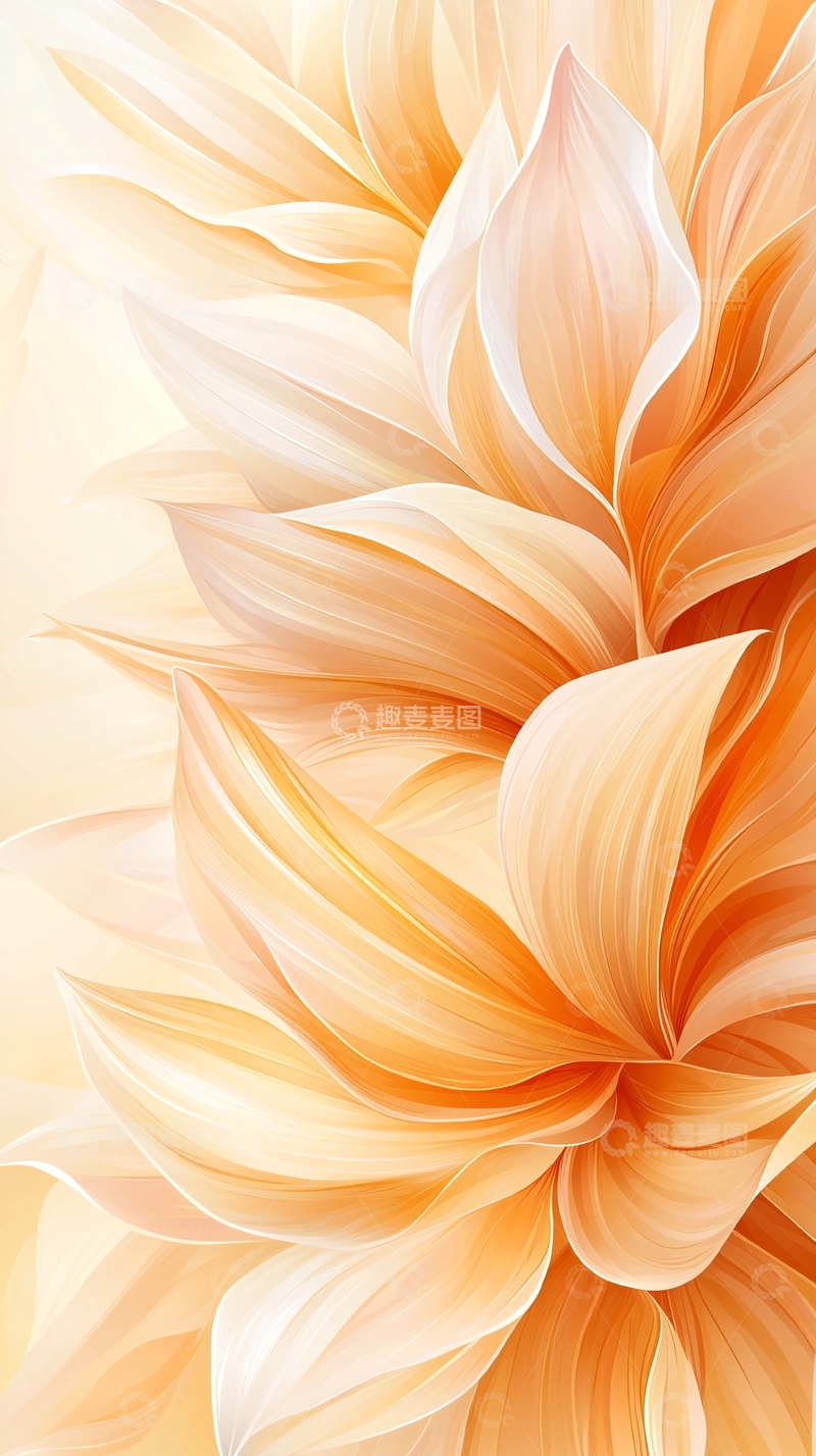 高清大图下载【趣麦麦图】橙色抽象花朵背景图