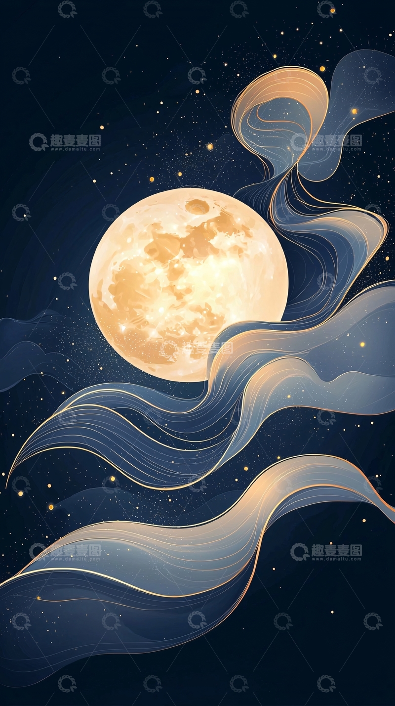 高清大图下载【趣麦麦图】月光下的梦幻云彩