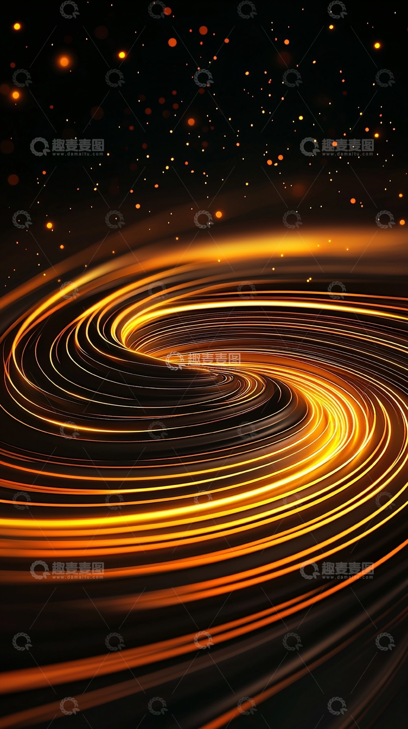 高清大图下载【趣麦麦图】金色螺旋光效背景