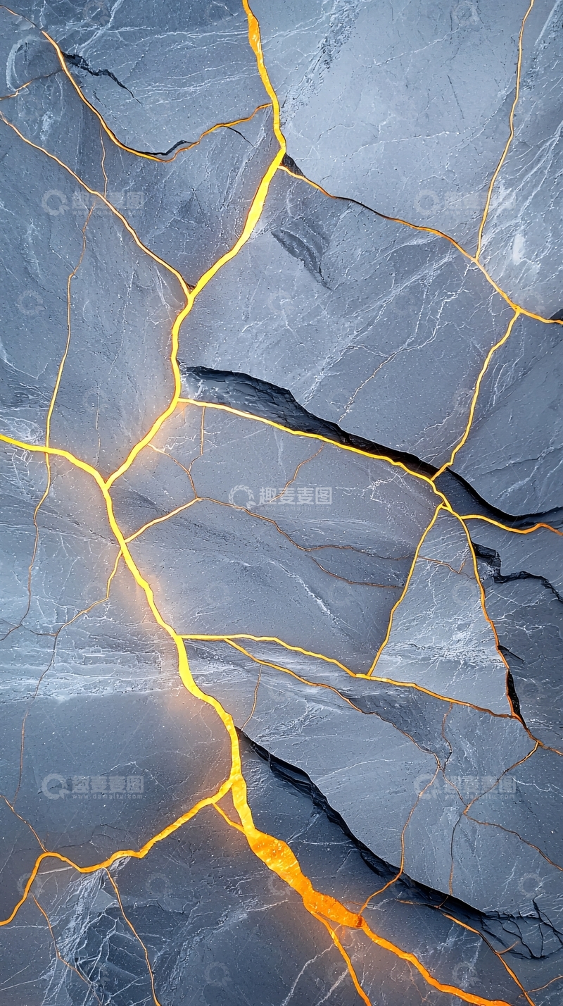 高清大图下载【趣麦麦图】裂纹中的金色光芒