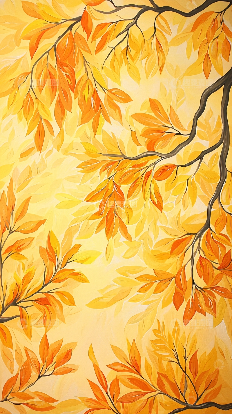 高清大图下载【趣麦麦图】秋日暖阳下的树叶