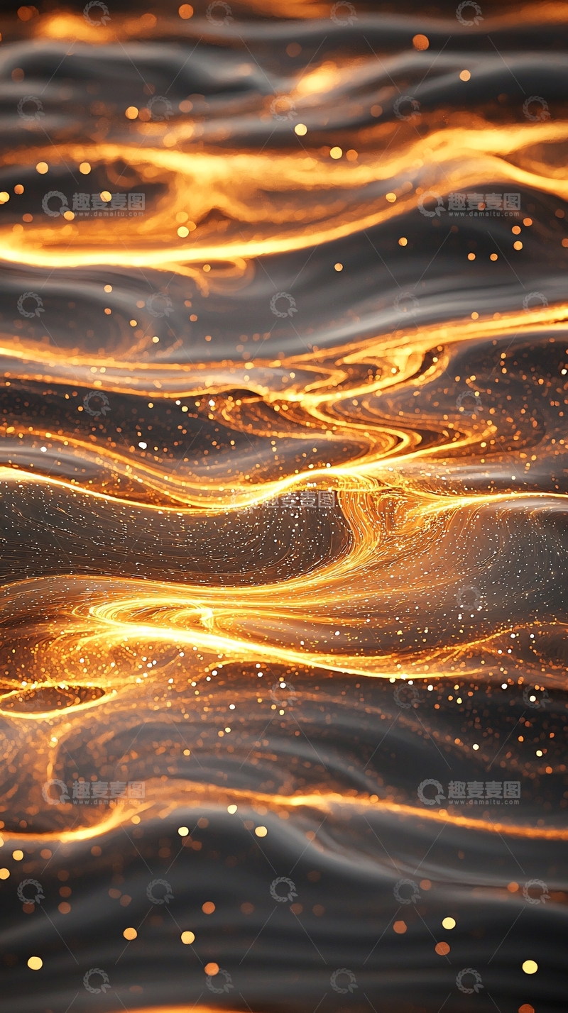 高清大图下载【趣麦麦图】金色流动光波纹理背景