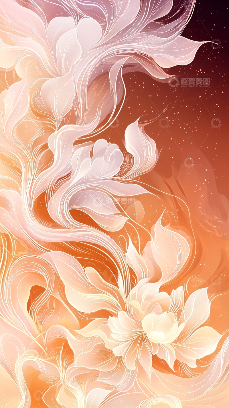 高清大图下载【趣麦麦图】梦幻花朵抽象艺术背景图