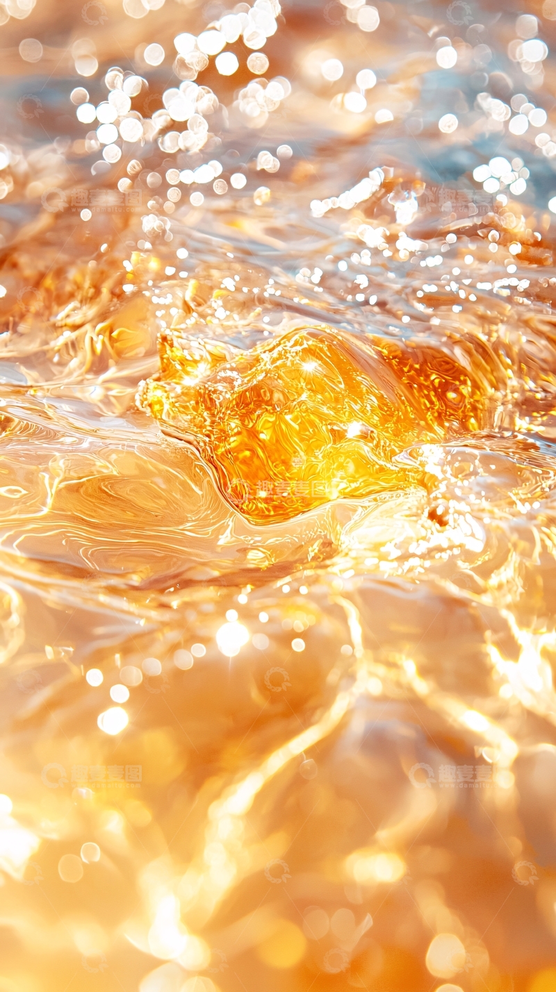 高清大图下载【趣麦麦图】金色液体流动光影效果