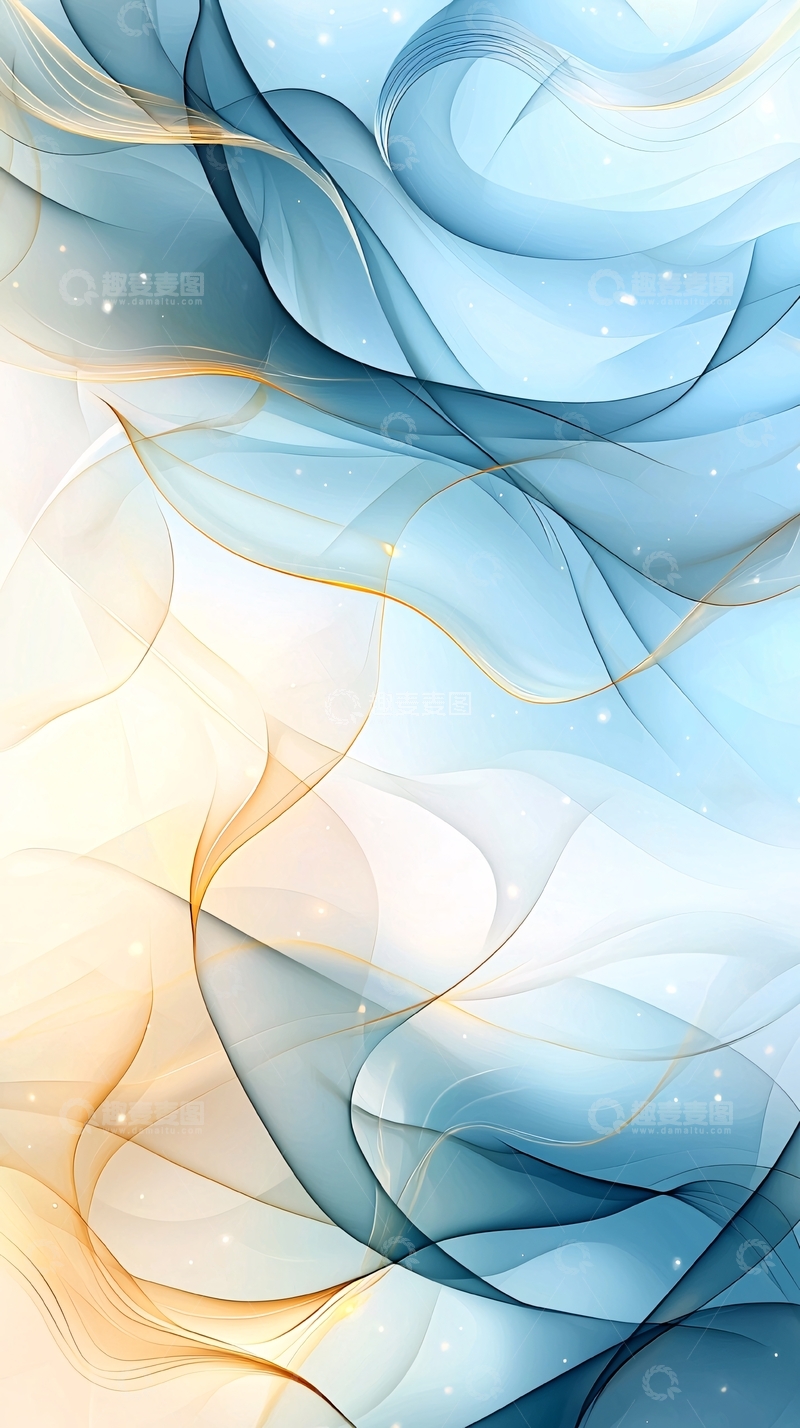 高清大图下载【趣麦麦图】蓝色渐变抽象线条背景
