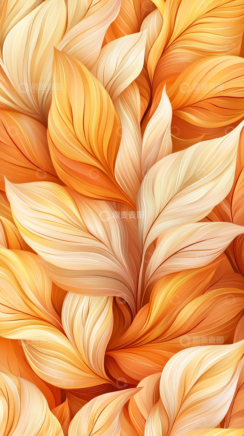 高清大图下载【趣麦麦图】秋叶渐变抽象艺术背景