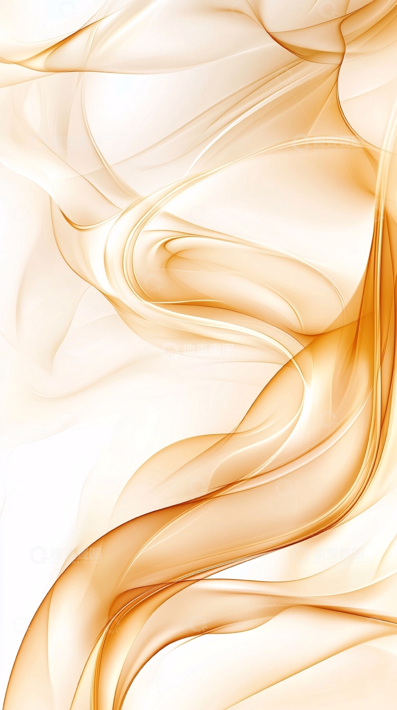 高清大图下载【趣麦麦图】金色抽象曲线流动背景