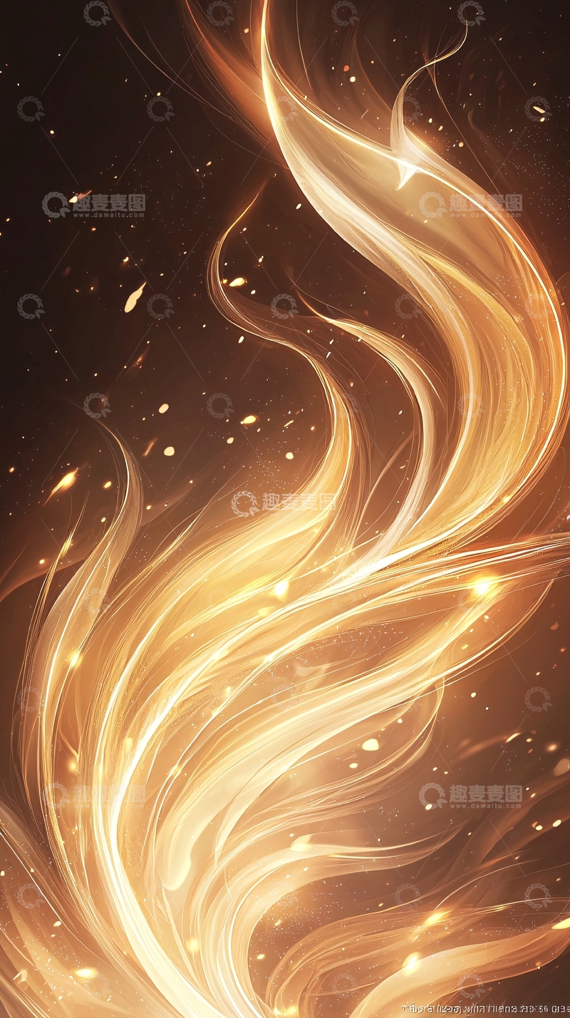 高清大图下载【趣麦麦图】金色光流动态壁纸