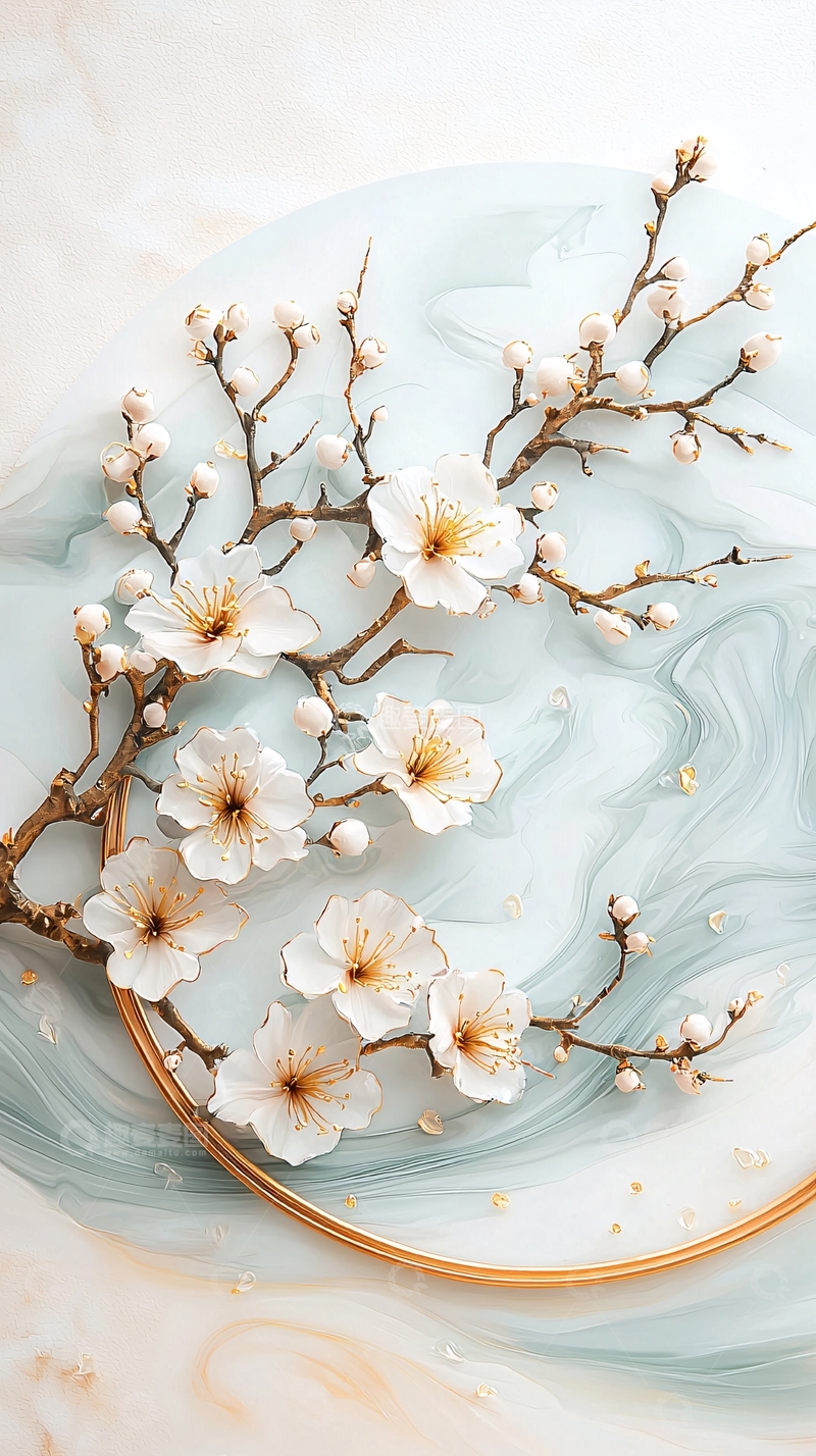 高清大图下载【趣麦麦图】梅花树枝艺术装饰画