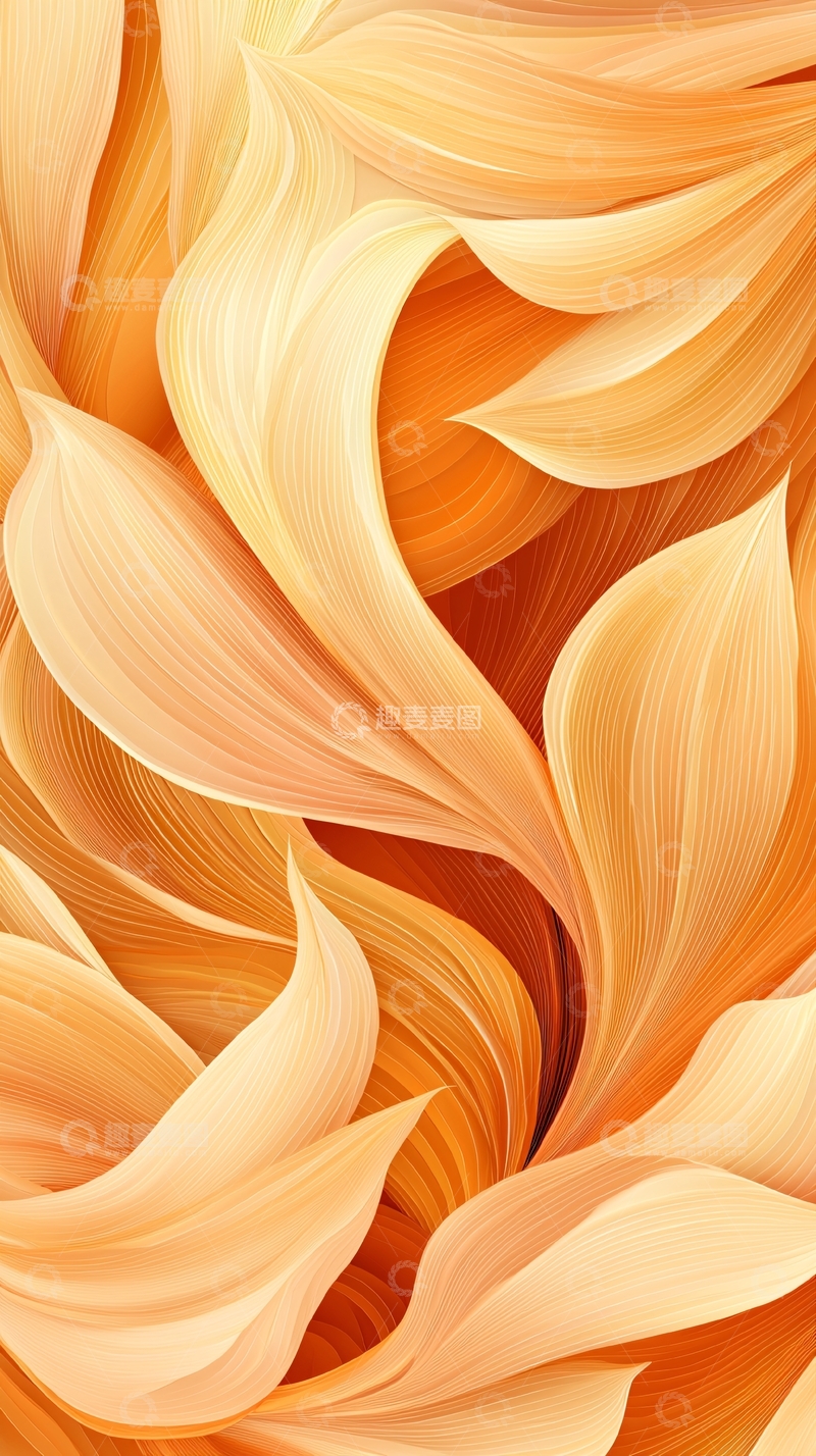 高清大图下载【趣麦麦图】橙色抽象波浪纹理背景