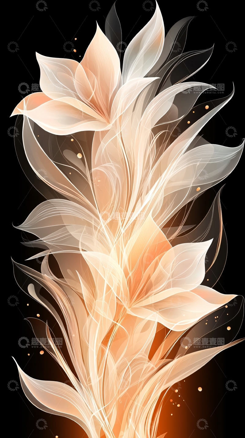 高清大图下载【趣麦麦图】梦幻羽毛艺术插画