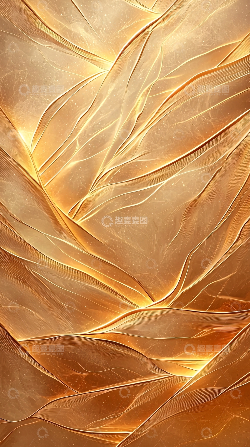 高清大图下载【趣麦麦图】金色波纹抽象背景