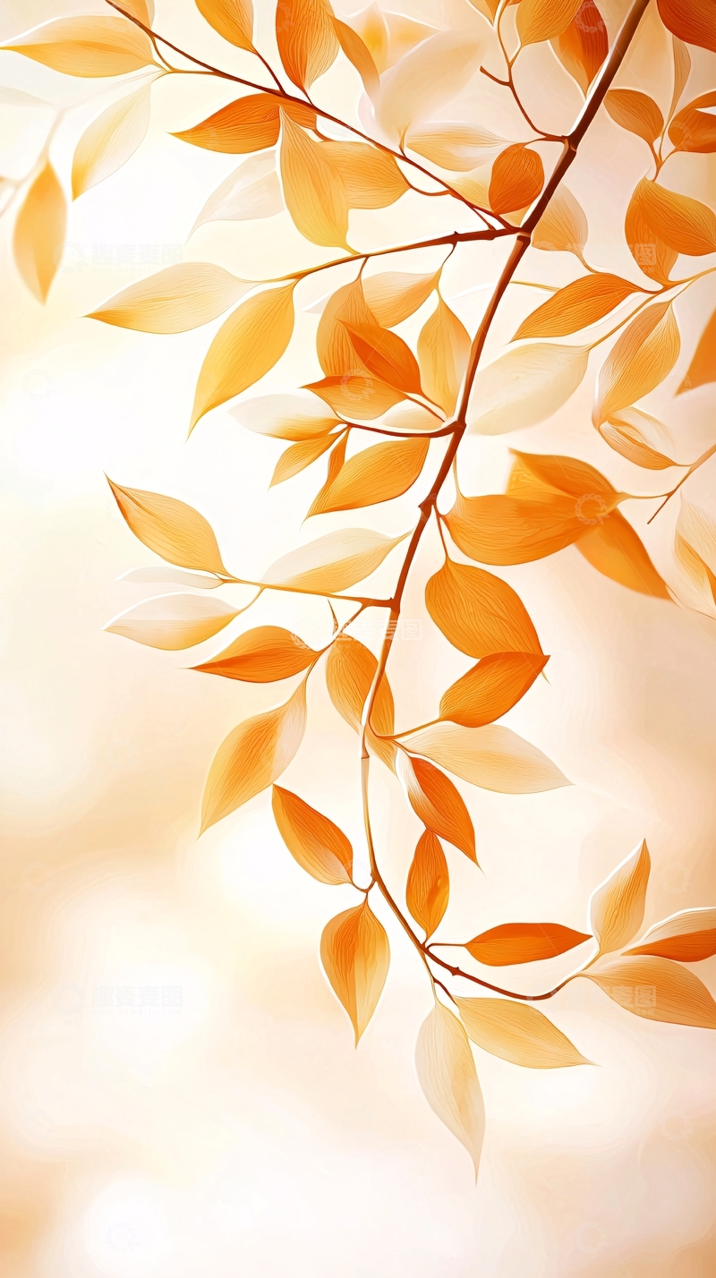 高清大图下载【趣麦麦图】秋日温暖阳光下的树叶