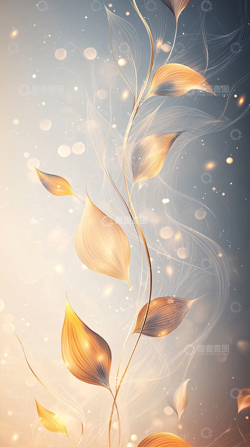 高清大图下载【趣麦麦图】梦幻秋叶光影艺术背景
